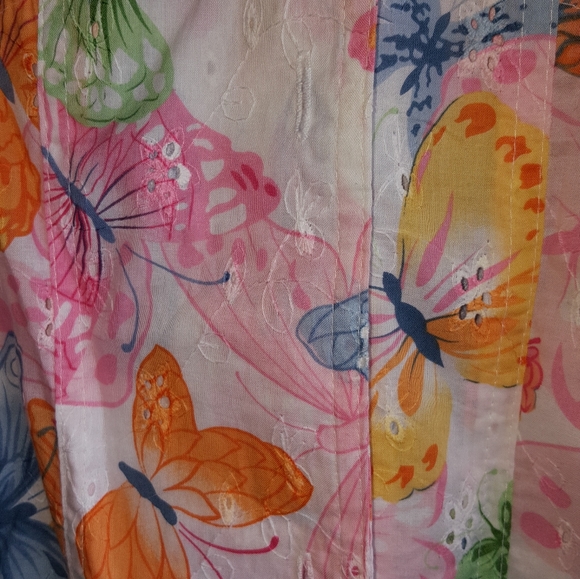 Colorful Butterfly Light "Jacket" Style Top - Picture 2 of 3